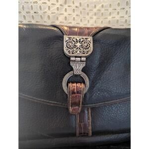 Brighton Nepal Organizer in black pebbled leather with silver